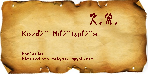 Kozó Mátyás névjegykártya
